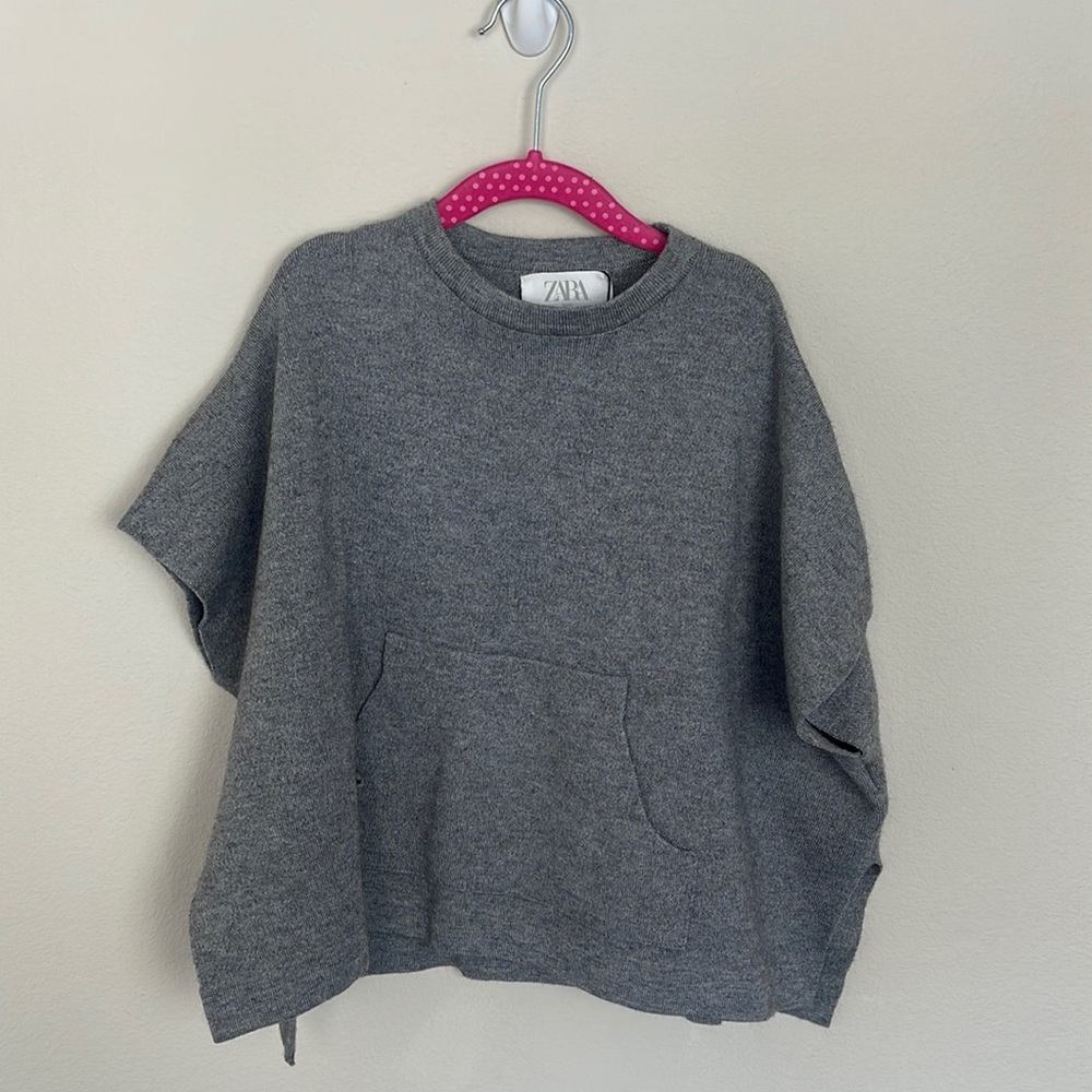 BRAND NEW ZARA short sleeve sweater with pockets size 6-7